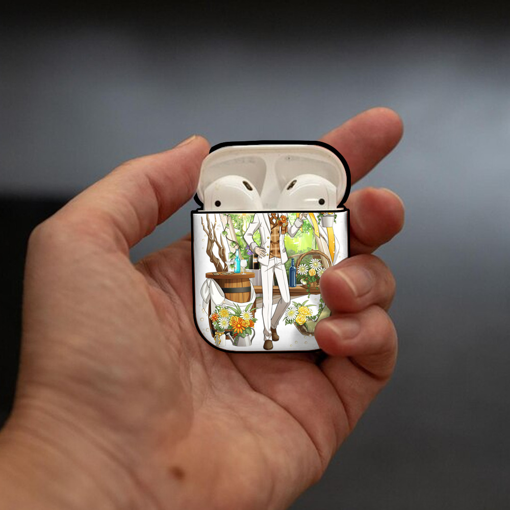 文豪ストレイドッグス Bungo Stray Dogs AirPods 第2世代保護ケース ハードシェル ブラック 耐衝撃・防指紋・カラビナ付き