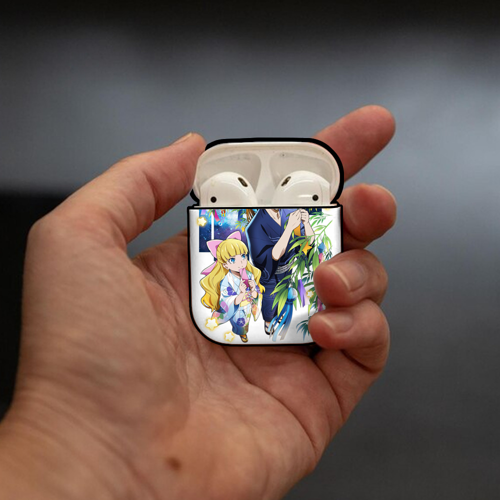 文豪ストレイドッグス Bungo Stray Dogs AirPods 第2世代保護ケース ハードシェル ブラック 耐衝撃・防指紋・カラビナ付き