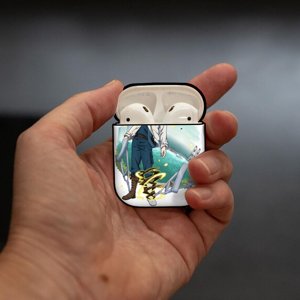 文豪ストレイドッグス Bungo Stray Dogs AirPods 第2世代保護ケース ハードシェル ブラック 耐衝撃・防指紋・カラビナ付き