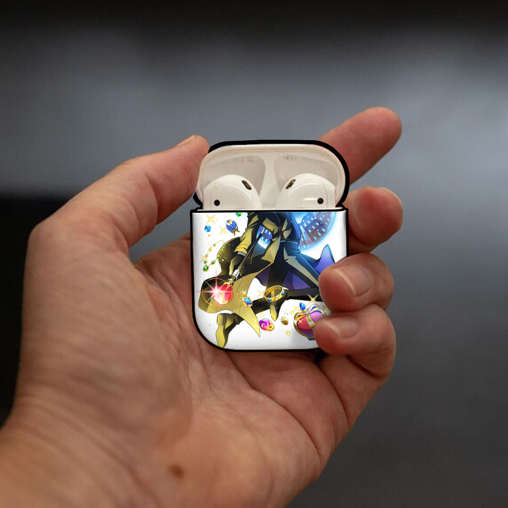 文豪ストレイドッグス Bungo Stray Dogs AirPods 第2世代保護ケース ハードシェル ブラック 耐衝撃・防指紋・カラビナ付き