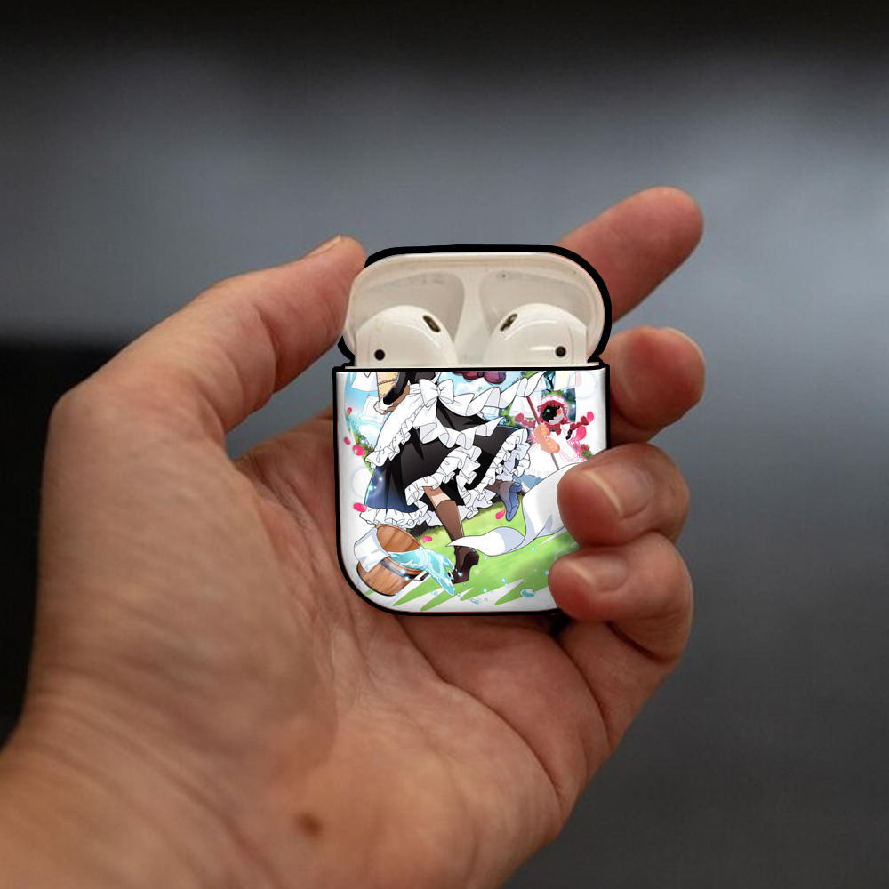 文豪ストレイドッグス Bungo Stray Dogs AirPods 第2世代保護ケース ハードシェル ブラック 耐衝撃・防指紋・カラビナ付き