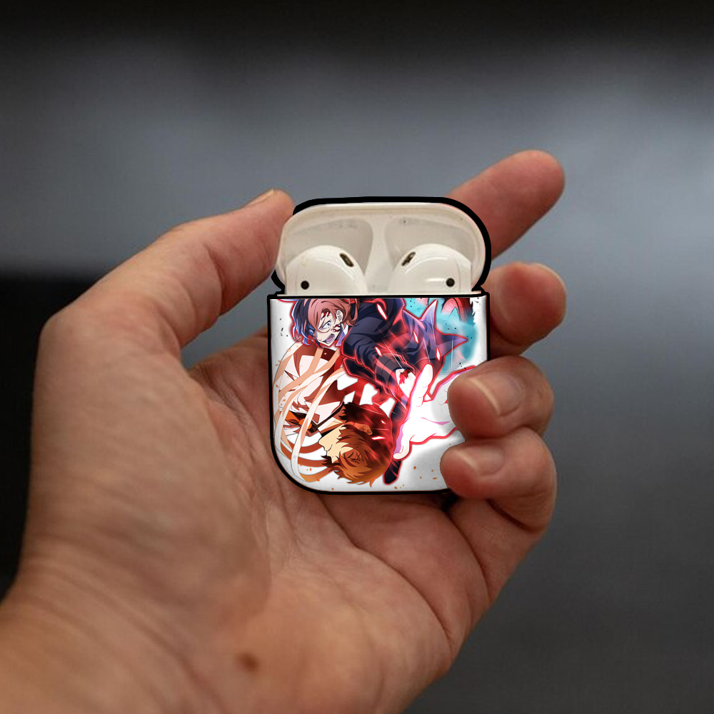文豪ストレイドッグス Bungo Stray Dogs AirPods 第2世代保護ケース ハードシェル ブラック 耐衝撃・防指紋・カラビナ付き