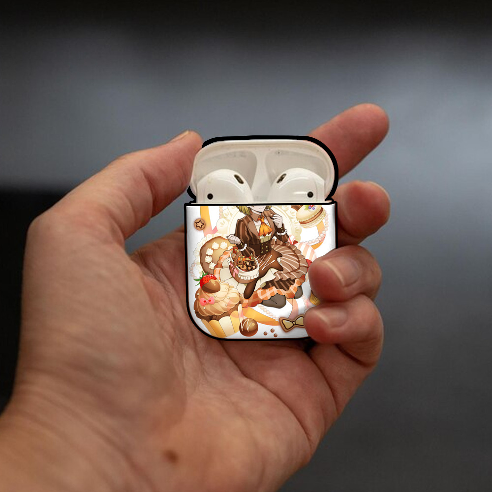文豪ストレイドッグス Bungo Stray Dogs AirPods 第2世代保護ケース ハードシェル ブラック 耐衝撃・防指紋・カラビナ付き