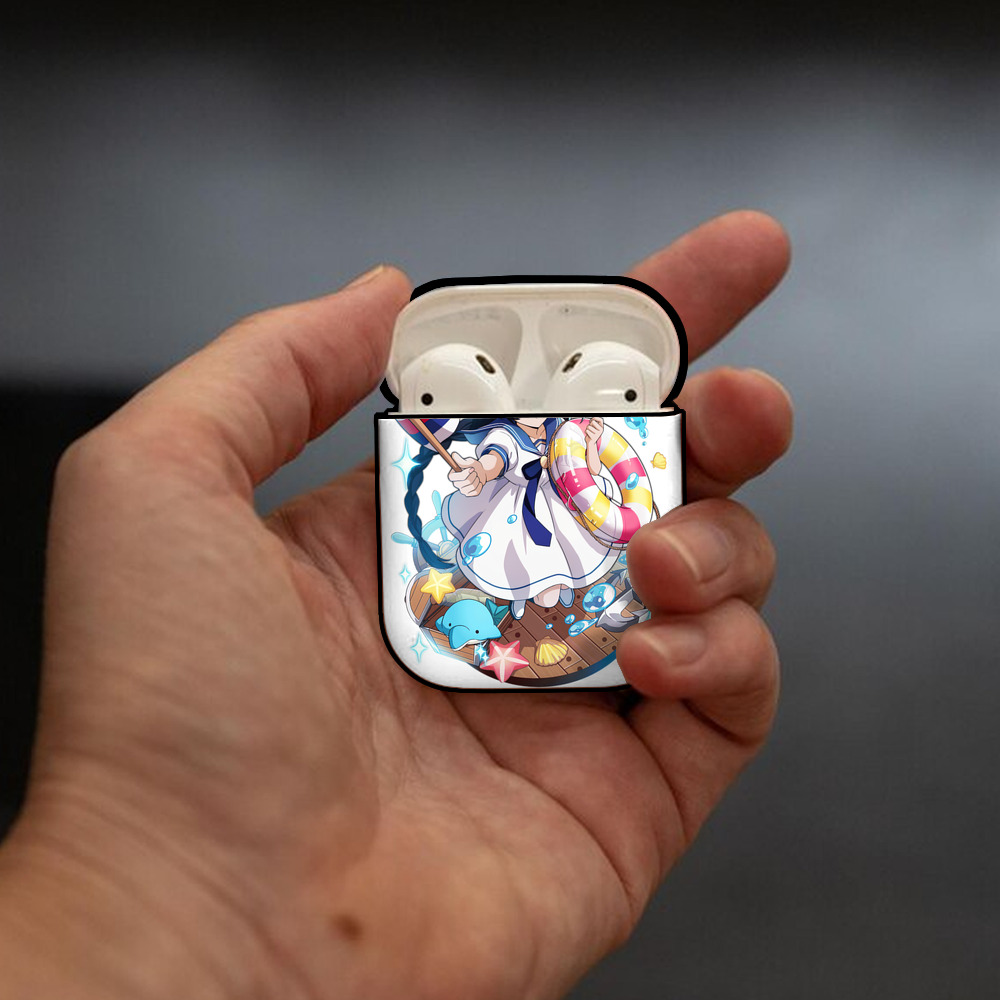 文豪ストレイドッグス Bungo Stray Dogs AirPods 第2世代保護ケース ハードシェル ブラック 耐衝撃・防指紋・カラビナ付き