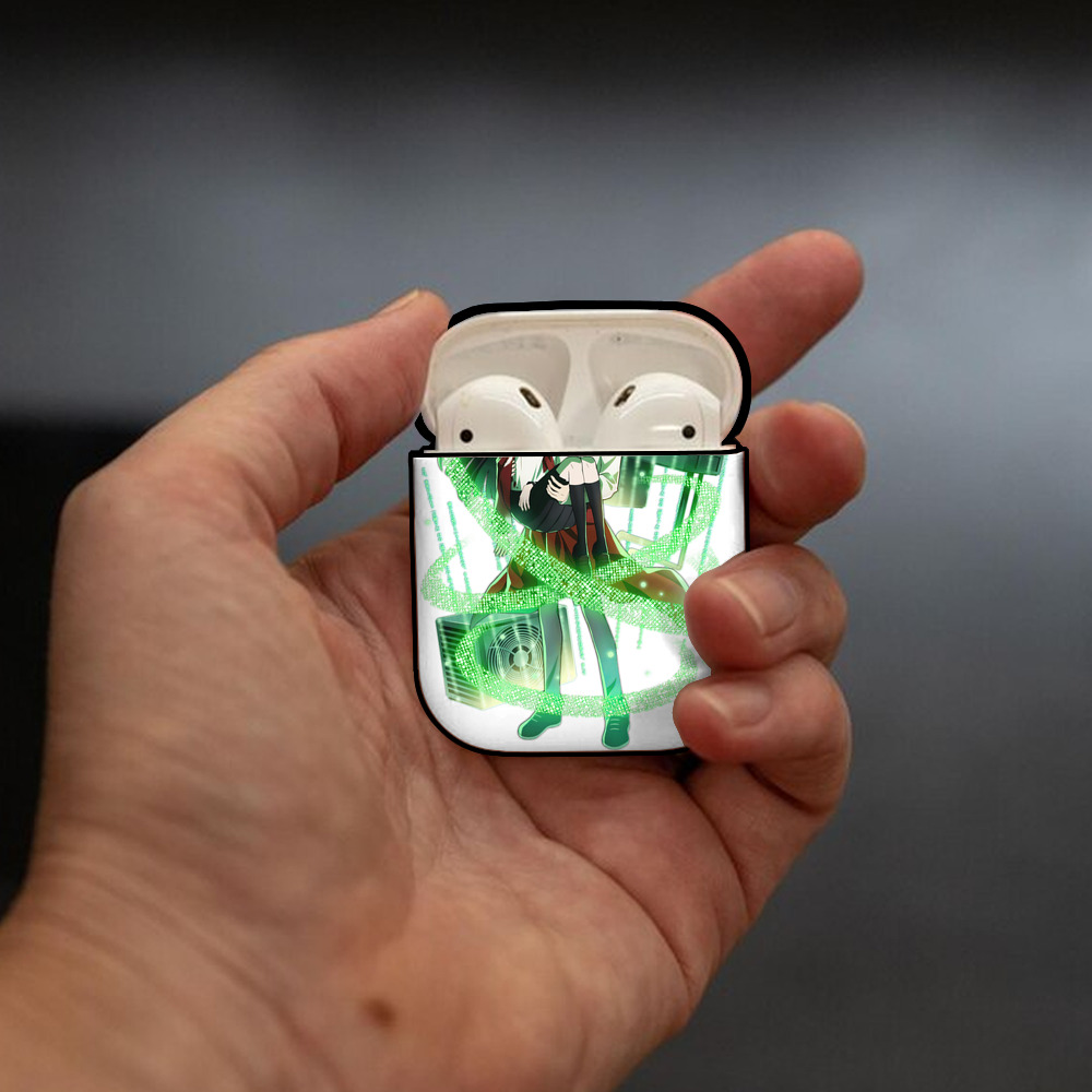 文豪ストレイドッグス Bungo Stray Dogs AirPods 第2世代保護ケース ハードシェル ブラック 耐衝撃・防指紋・カラビナ付き
