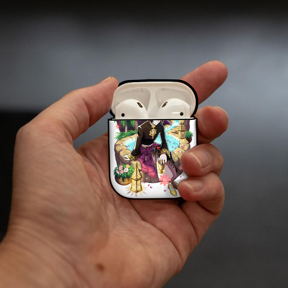 文豪ストレイドッグス Bungo Stray Dogs AirPods 第2世代保護ケース ハードシェル ブラック 耐衝撃・防指紋・カラビナ付き