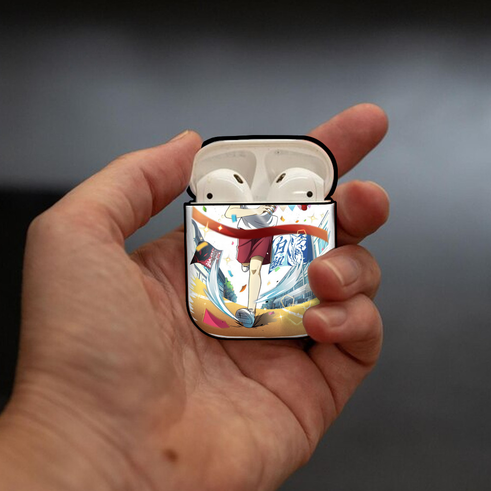 文豪ストレイドッグス Bungo Stray Dogs AirPods 第2世代保護ケース ハードシェル ブラック 耐衝撃・防指紋・カラビナ付き