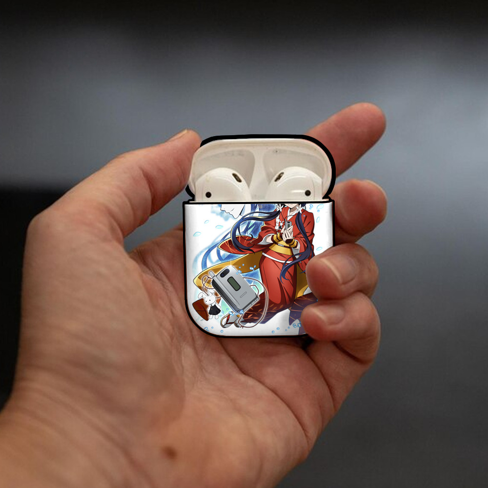 文豪ストレイドッグス Bungo Stray Dogs AirPods 第2世代保護ケース ハードシェル ブラック 耐衝撃・防指紋・カラビナ付き
