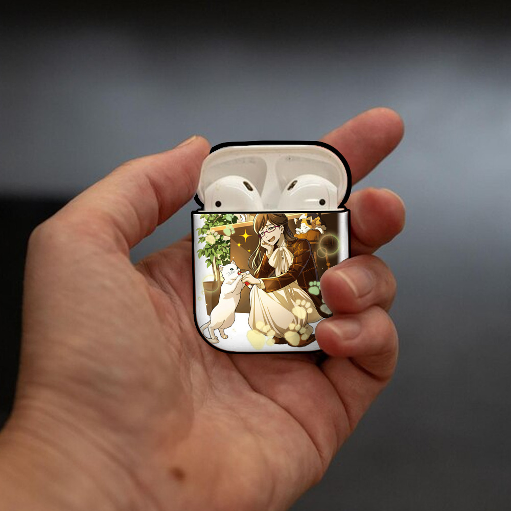 文豪ストレイドッグス Bungo Stray Dogs AirPods 第2世代保護ケース ハードシェル ブラック 耐衝撃・防指紋・カラビナ付き