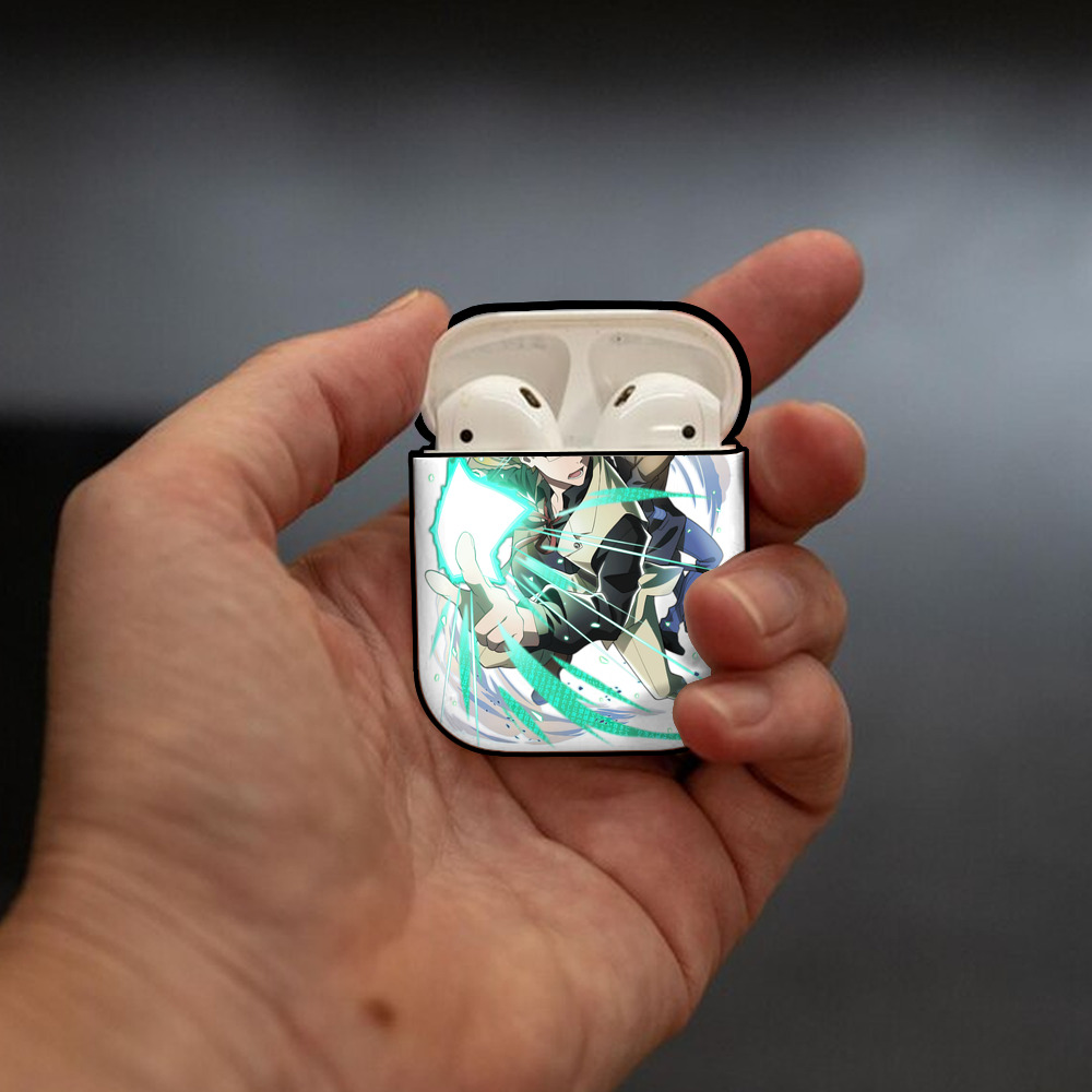 文豪ストレイドッグス Bungo Stray Dogs AirPods 第2世代保護ケース ハードシェル ブラック 耐衝撃・防指紋・カラビナ付き