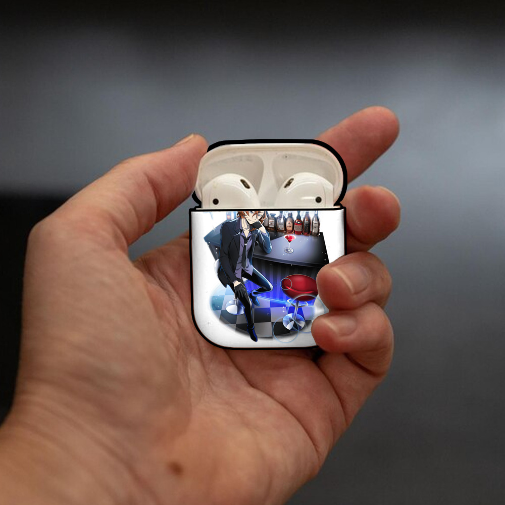 文豪ストレイドッグス Bungo Stray Dogs AirPods 第2世代保護ケース ハードシェル ブラック 耐衝撃・防指紋・カラビナ付き