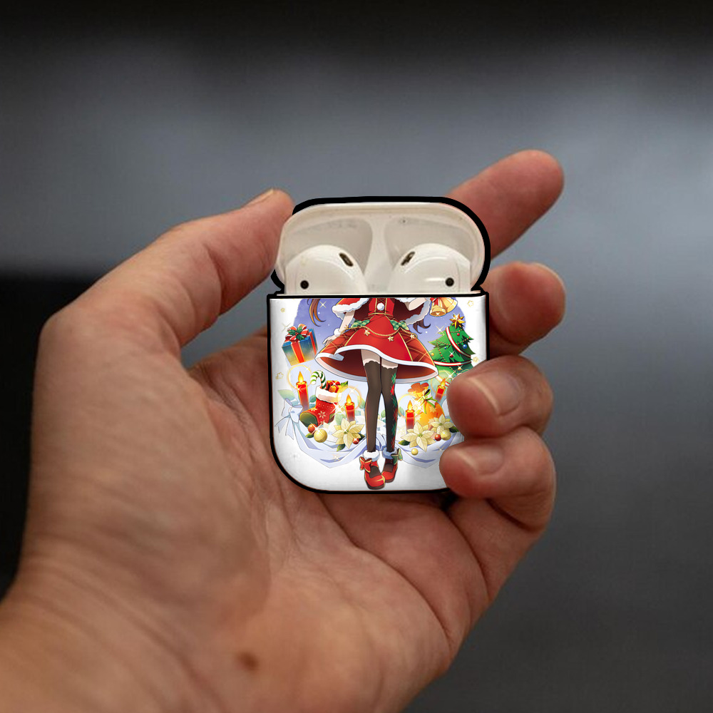 文豪ストレイドッグス Bungo Stray Dogs AirPods 第2世代保護ケース ハードシェル ブラック 耐衝撃・防指紋・カラビナ付き