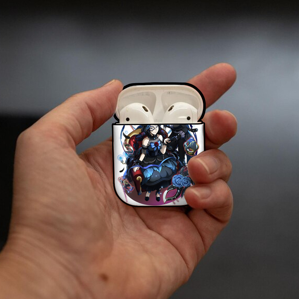文豪ストレイドッグス Bungo Stray Dogs AirPods 第2世代保護ケース ハードシェル ブラック 耐衝撃・防指紋・カラビナ付き