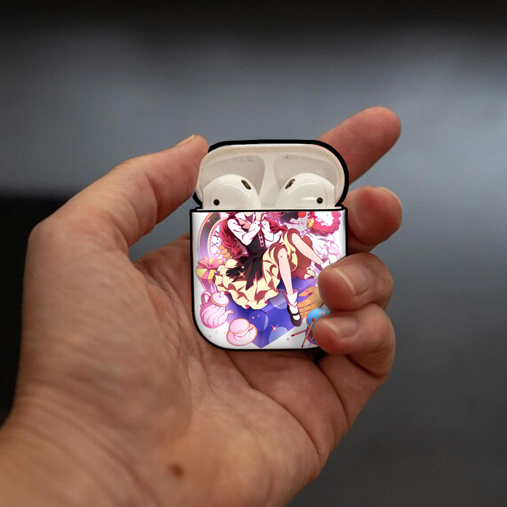 文豪ストレイドッグス Bungo Stray Dogs AirPods 第2世代保護ケース ハードシェル ブラック 耐衝撃・防指紋・カラビナ付き