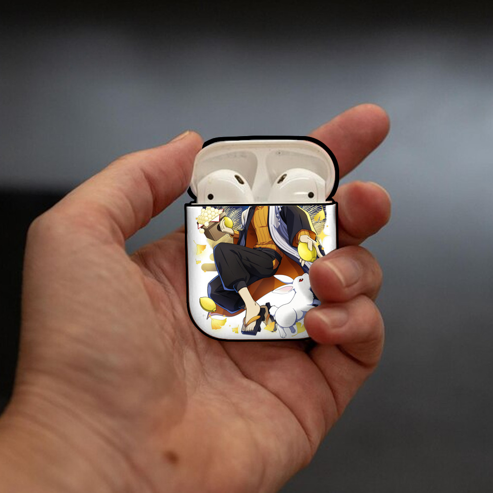 文豪ストレイドッグス Bungo Stray Dogs AirPods 第2世代保護ケース ハードシェル ブラック 耐衝撃・防指紋・カラビナ付き