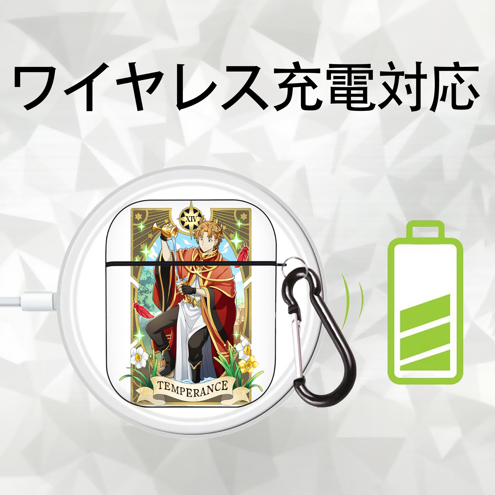 文豪ストレイドッグス Bungo Stray Dogs AirPods 第2世代保護ケース ハードシェル ブラック 耐衝撃・防指紋・カラビナ付き
