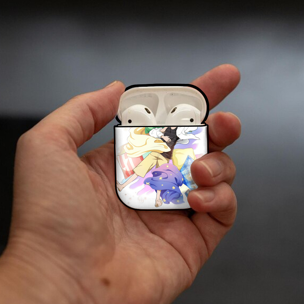 文豪ストレイドッグス Bungo Stray Dogs AirPods 第2世代保護ケース ハードシェル ブラック 耐衝撃・防指紋・カラビナ付き