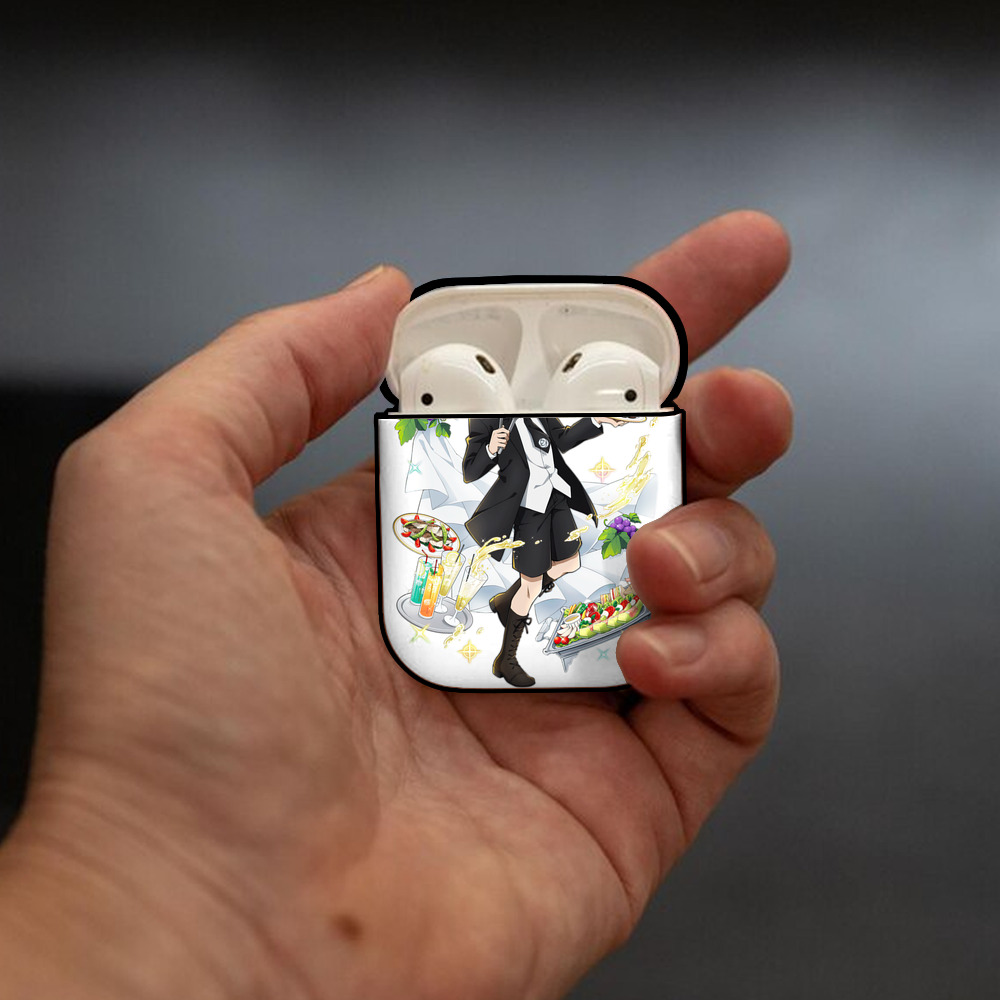 文豪ストレイドッグス Bungo Stray Dogs AirPods 第2世代保護ケース ハードシェル ブラック 耐衝撃・防指紋・カラビナ付き