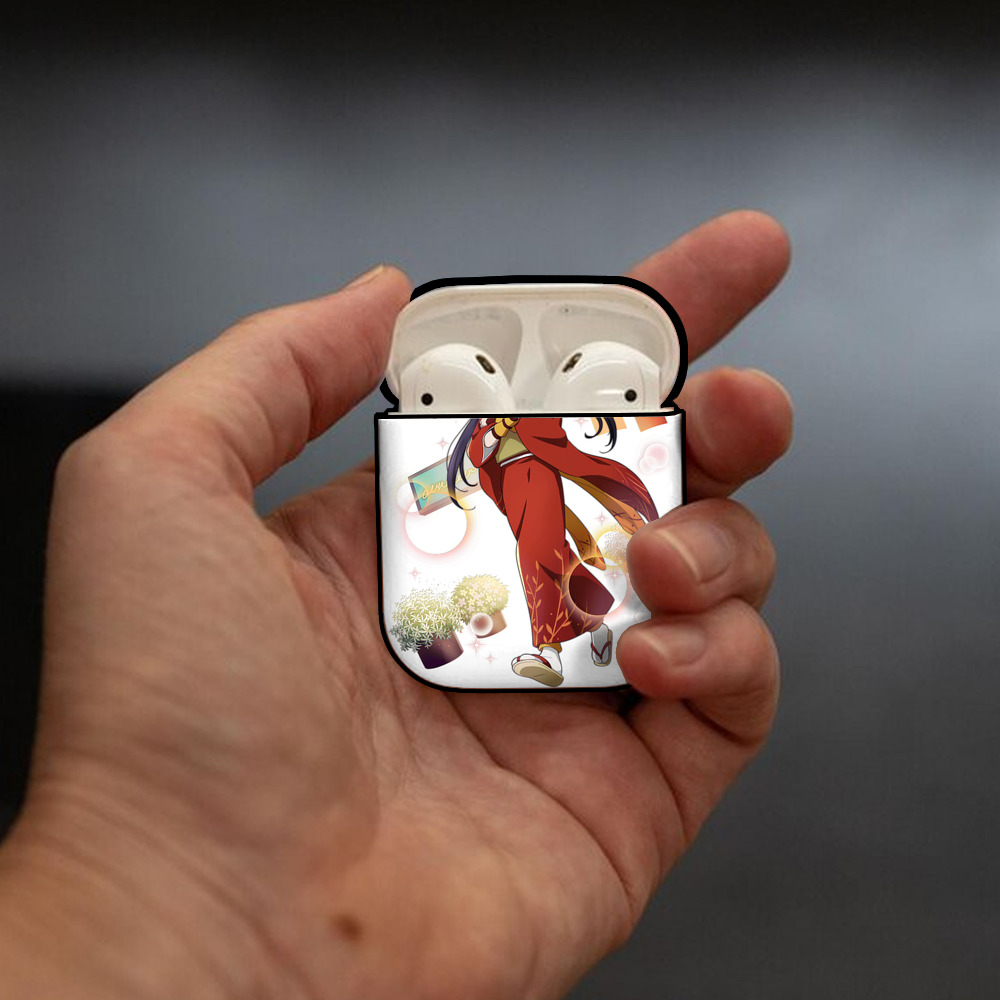 文豪ストレイドッグス Bungo Stray Dogs AirPods 第2世代保護ケース ハードシェル ブラック 耐衝撃・防指紋・カラビナ付き