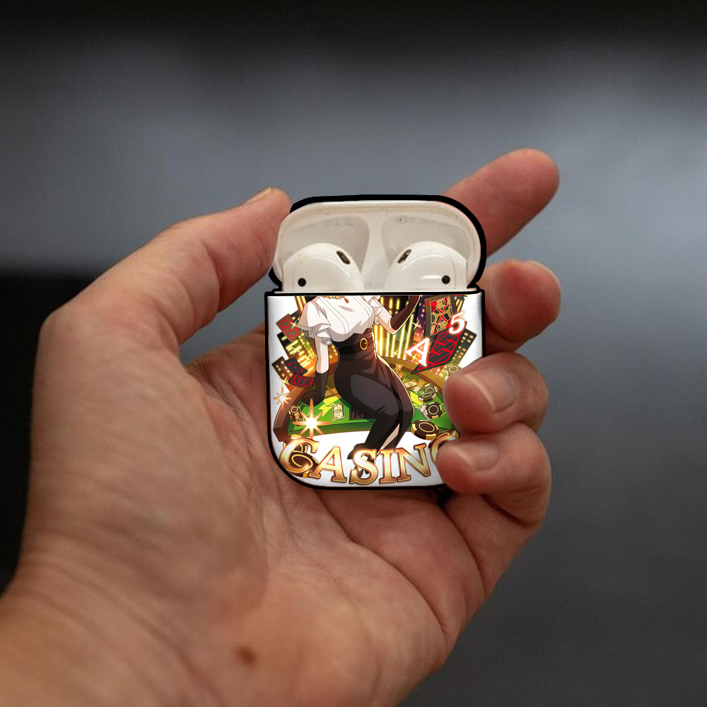 文豪ストレイドッグス Bungo Stray Dogs AirPods 第2世代保護ケース ハードシェル ブラック 耐衝撃・防指紋・カラビナ付き