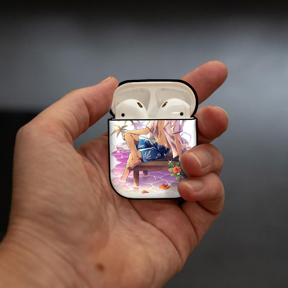 文豪ストレイドッグス Bungo Stray Dogs AirPods 第2世代保護ケース ハードシェル ブラック 耐衝撃・防指紋・カラビナ付き
