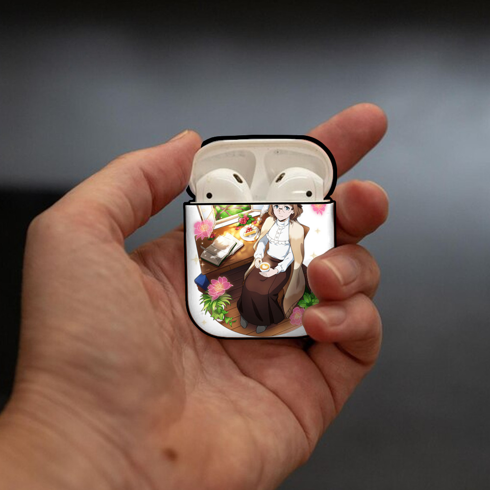 文豪ストレイドッグス Bungo Stray Dogs AirPods 第2世代保護ケース ハードシェル ブラック 耐衝撃・防指紋・カラビナ付き