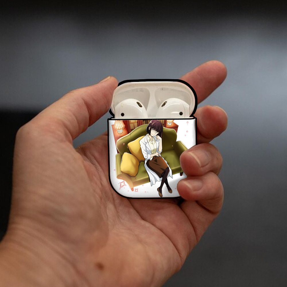文豪ストレイドッグス Bungo Stray Dogs AirPods 第2世代保護ケース ハードシェル ブラック 耐衝撃・防指紋・カラビナ付き