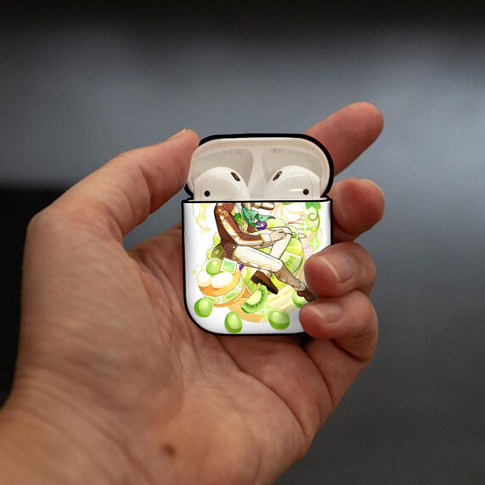 文豪ストレイドッグス Bungo Stray Dogs AirPods 第2世代保護ケース ハードシェル ブラック 耐衝撃・防指紋・カラビナ付き