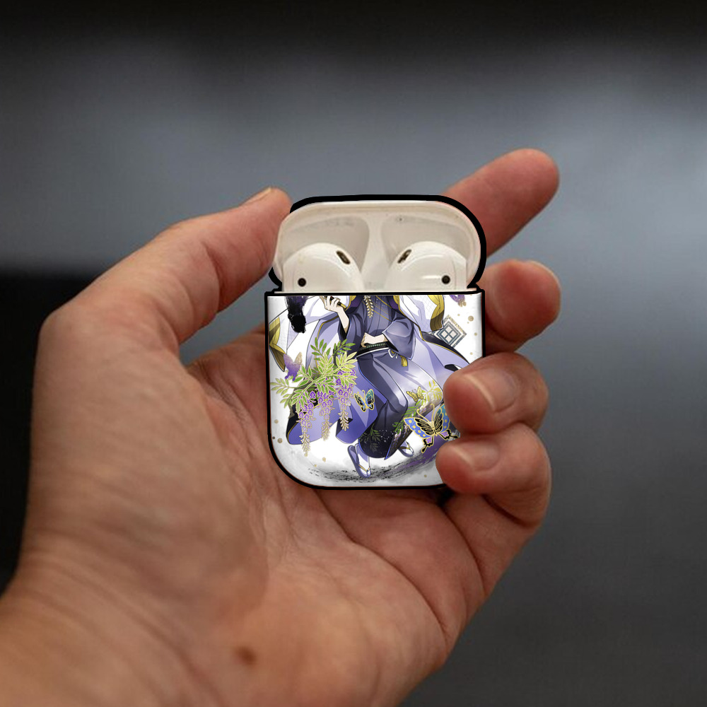 文豪ストレイドッグス Bungo Stray Dogs AirPods 第2世代保護ケース ハードシェル ブラック 耐衝撃・防指紋・カラビナ付き