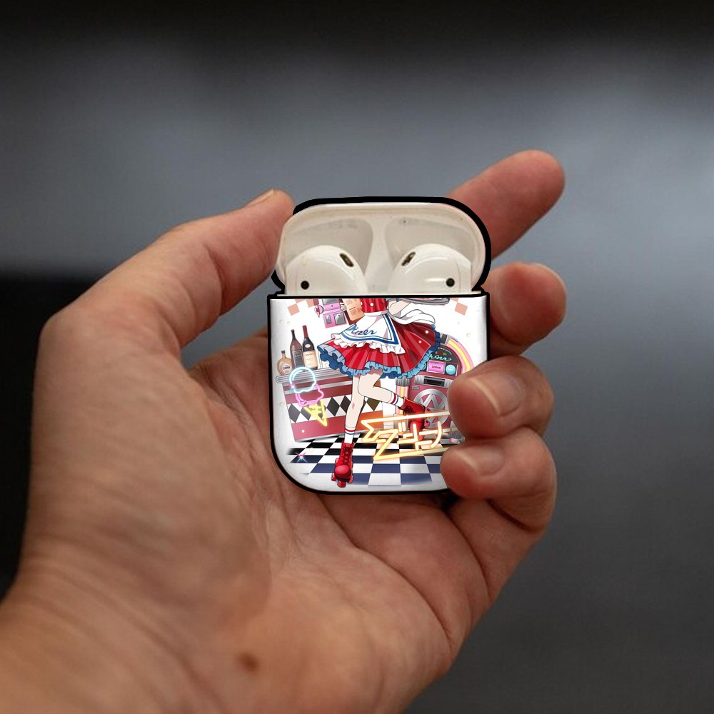 文豪ストレイドッグス Bungo Stray Dogs AirPods 第2世代保護ケース ハードシェル ブラック 耐衝撃・防指紋・カラビナ付き