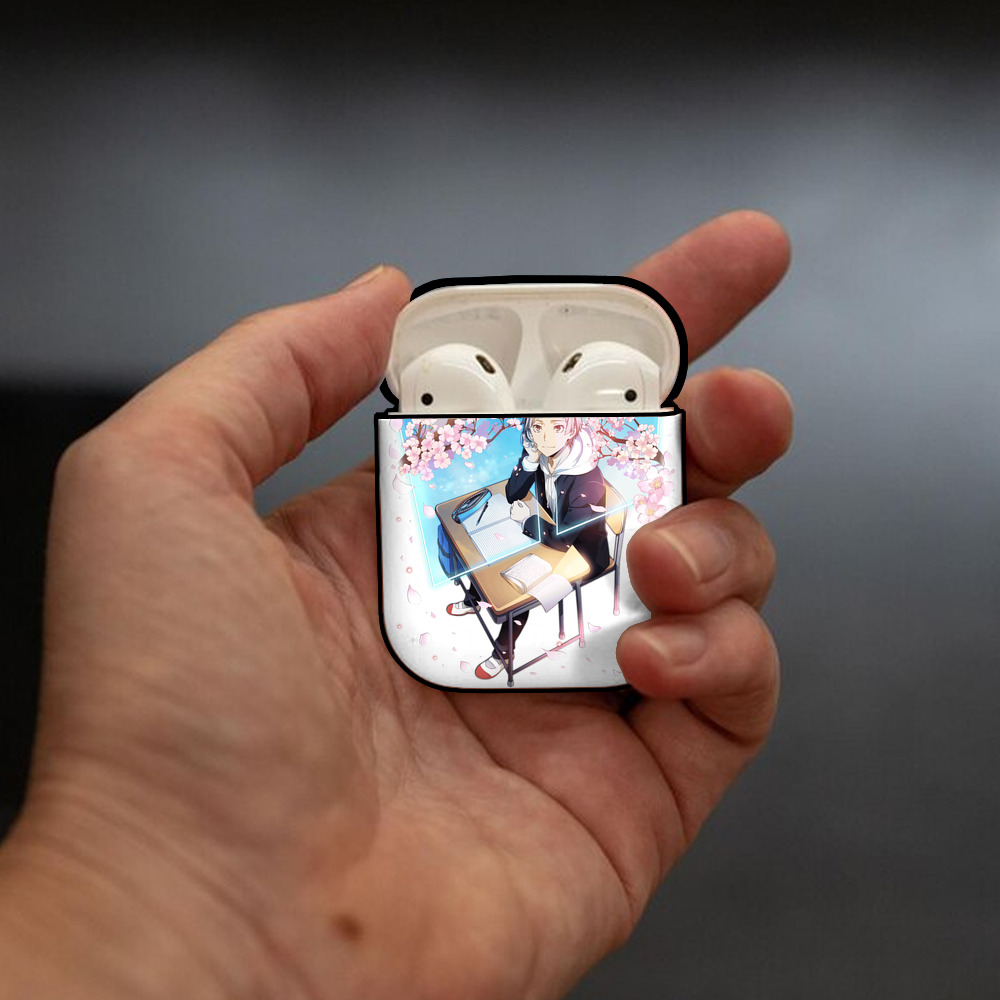 文豪ストレイドッグス Bungo Stray Dogs AirPods 第2世代保護ケース ハードシェル ブラック 耐衝撃・防指紋・カラビナ付き