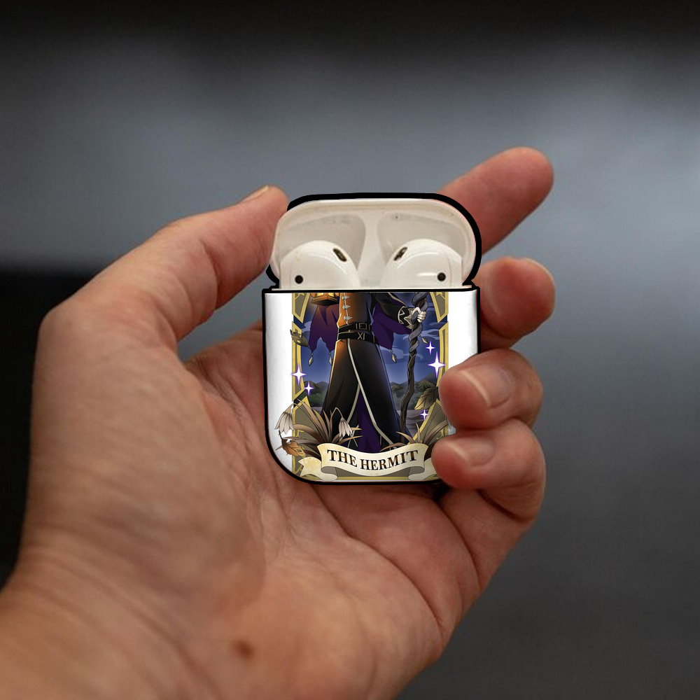 文豪ストレイドッグス Bungo Stray Dogs AirPods 第2世代保護ケース ハードシェル ブラック 耐衝撃・防指紋・カラビナ付き