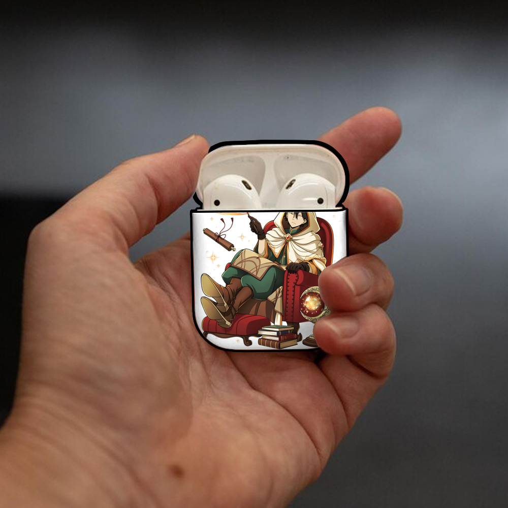文豪ストレイドッグス Bungo Stray Dogs AirPods 第2世代保護ケース ハードシェル ブラック 耐衝撃・防指紋・カラビナ付き