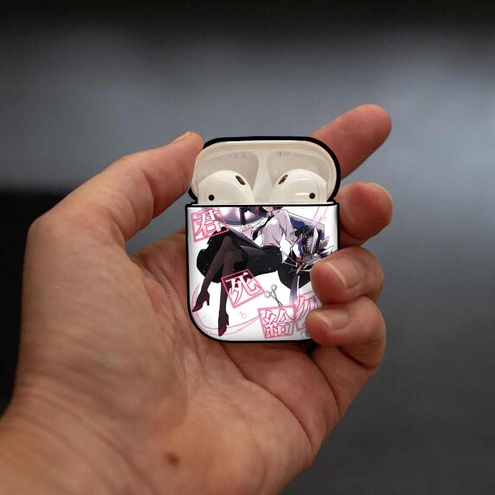 文豪ストレイドッグス Bungo Stray Dogs AirPods 第2世代保護ケース ハードシェル ブラック 耐衝撃・防指紋・カラビナ付き