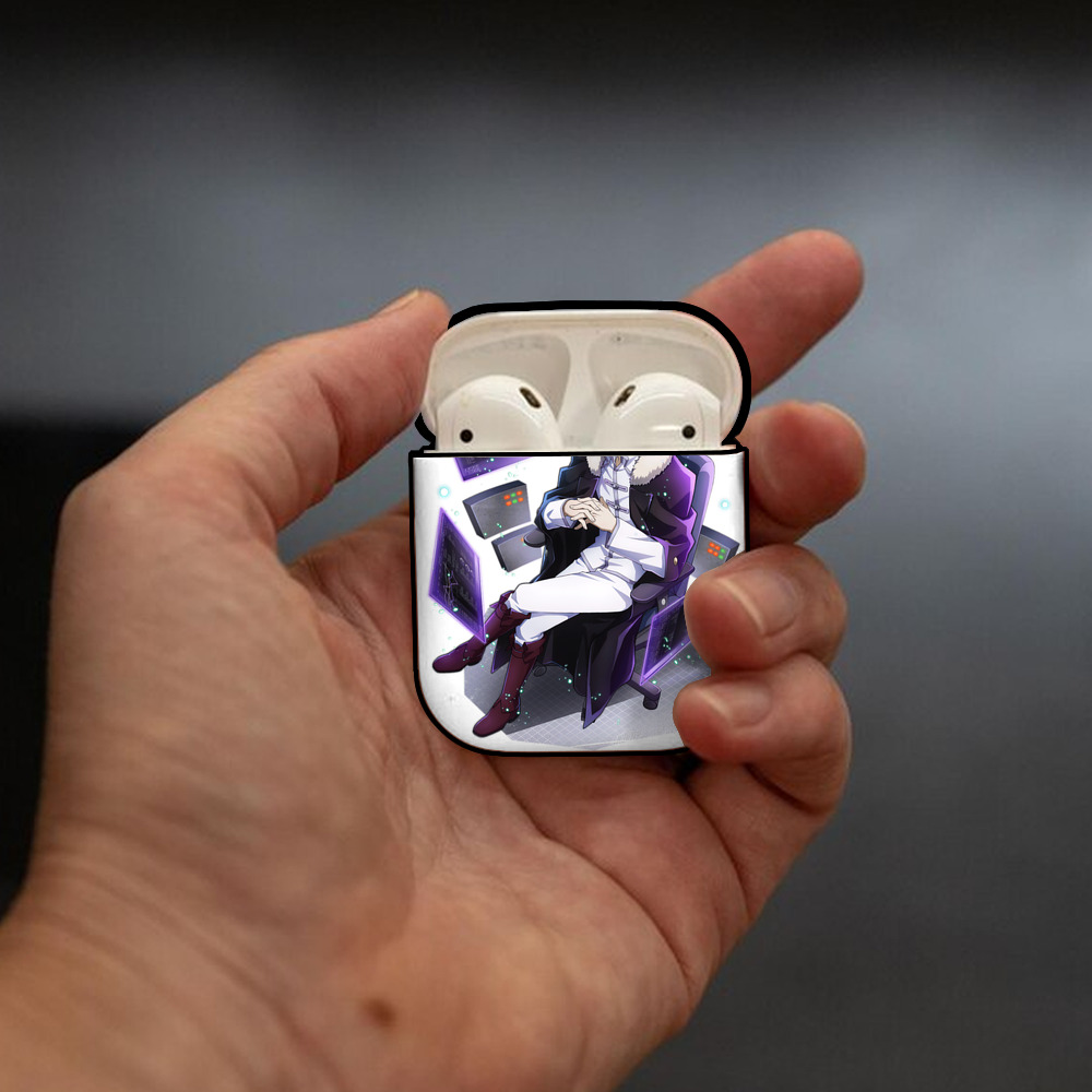 文豪ストレイドッグス Bungo Stray Dogs AirPods 第2世代保護ケース ハードシェル ブラック 耐衝撃・防指紋・カラビナ付き