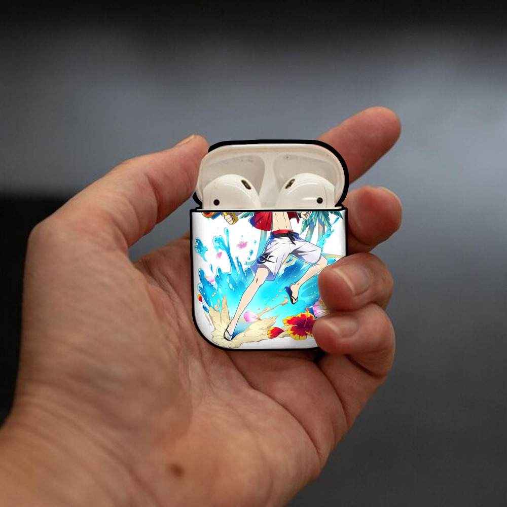 文豪ストレイドッグス Bungo Stray Dogs AirPods 第2世代保護ケース ハードシェル ブラック 耐衝撃・防指紋・カラビナ付き