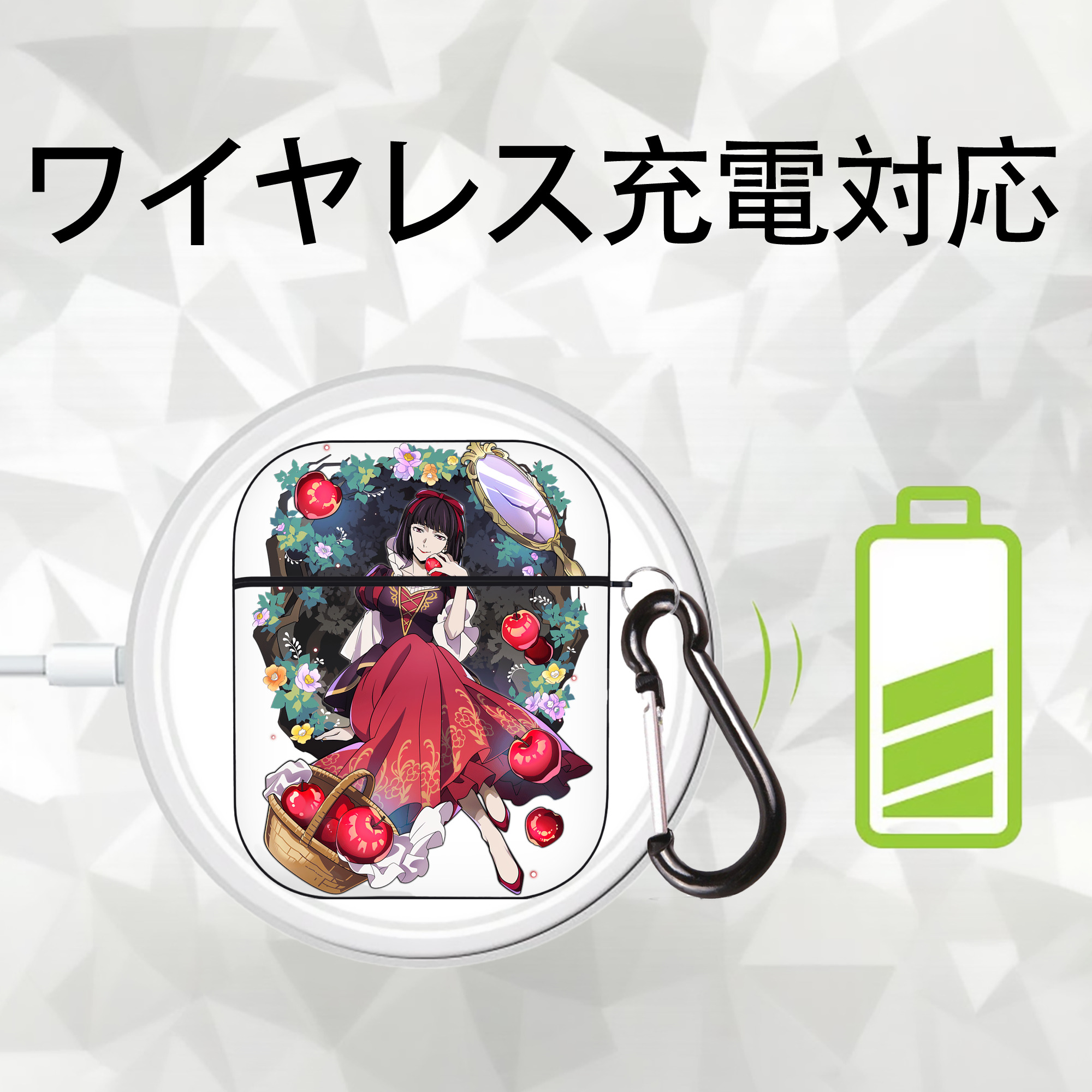 文豪ストレイドッグス Bungo Stray Dogs AirPods 第2世代保護ケース ハードシェル ブラック 耐衝撃・防指紋・カラビナ付き