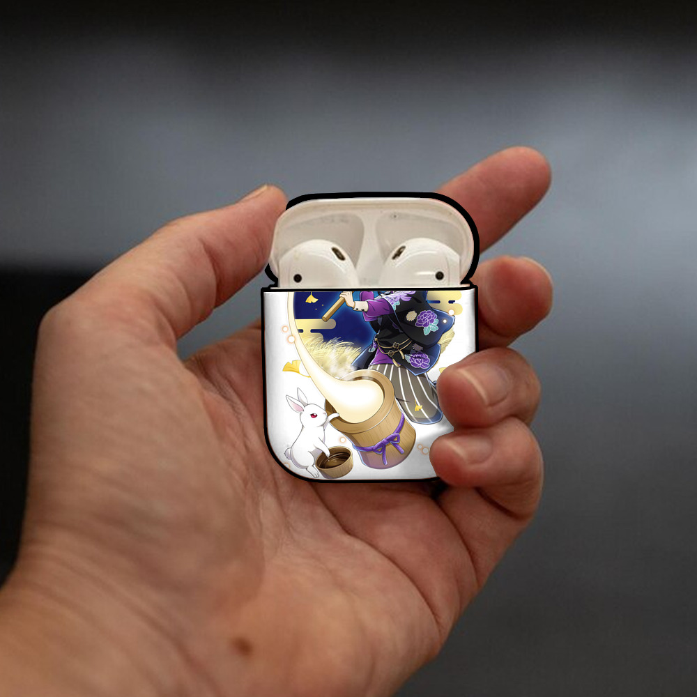 文豪ストレイドッグス Bungo Stray Dogs AirPods 第2世代保護ケース ハードシェル ブラック 耐衝撃・防指紋・カラビナ付き