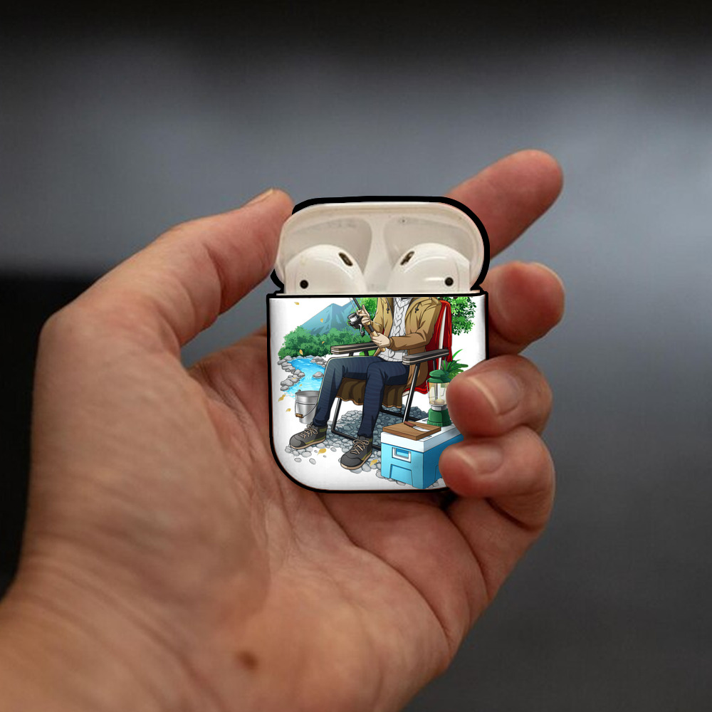 文豪ストレイドッグス Bungo Stray Dogs AirPods 第2世代保護ケース ハードシェル ブラック 耐衝撃・防指紋・カラビナ付き