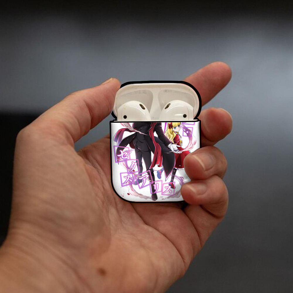 文豪ストレイドッグス Bungo Stray Dogs AirPods 第2世代保護ケース ハードシェル ブラック 耐衝撃・防指紋・カラビナ付き