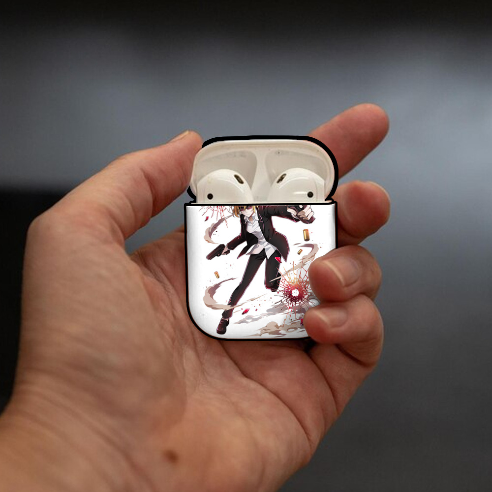 文豪ストレイドッグス Bungo Stray Dogs AirPods 第2世代保護ケース ハードシェル ブラック 耐衝撃・防指紋・カラビナ付き