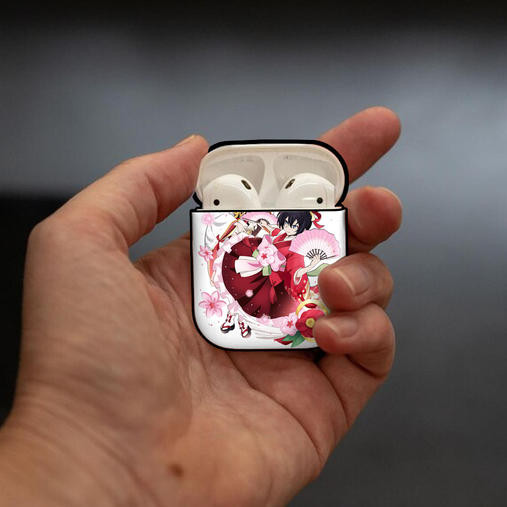 文豪ストレイドッグス Bungo Stray Dogs AirPods 第2世代保護ケース ハードシェル ブラック 耐衝撃・防指紋・カラビナ付き
