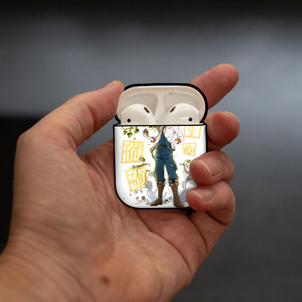 文豪ストレイドッグス Bungo Stray Dogs AirPods 第2世代保護ケース ハードシェル ブラック 耐衝撃・防指紋・カラビナ付き