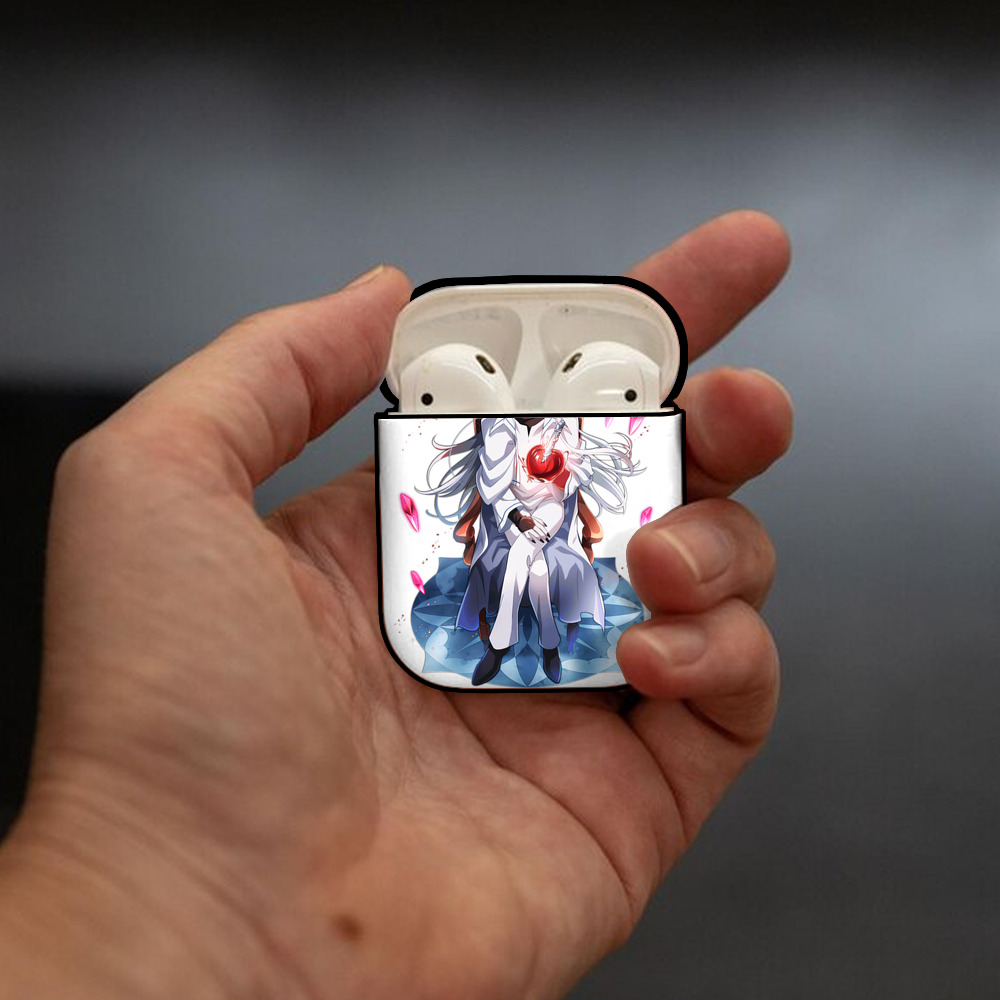 文豪ストレイドッグス Bungo Stray Dogs AirPods 第2世代保護ケース ハードシェル ブラック 耐衝撃・防指紋・カラビナ付き