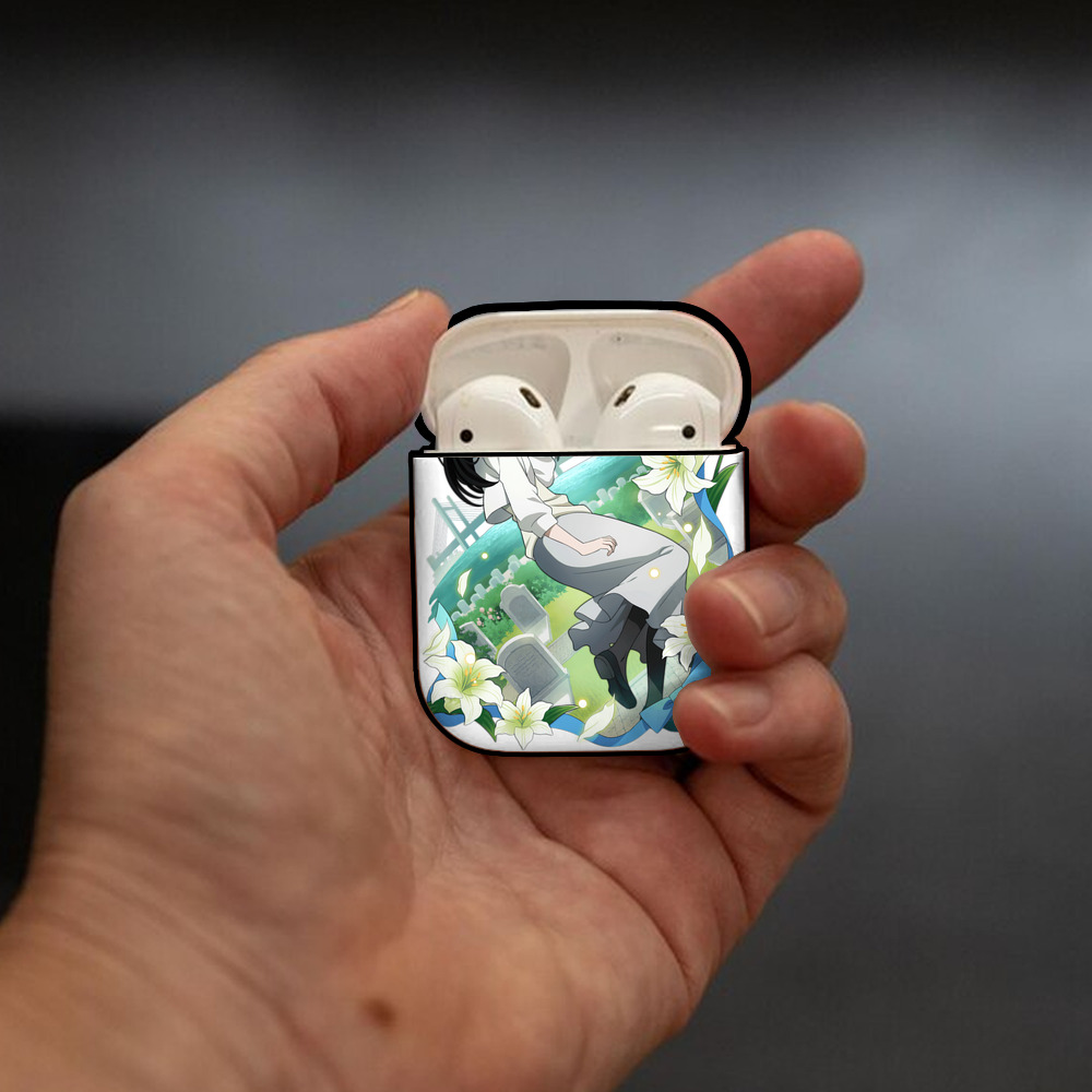 文豪ストレイドッグス Bungo Stray Dogs AirPods 第2世代保護ケース ハードシェル ブラック 耐衝撃・防指紋・カラビナ付き