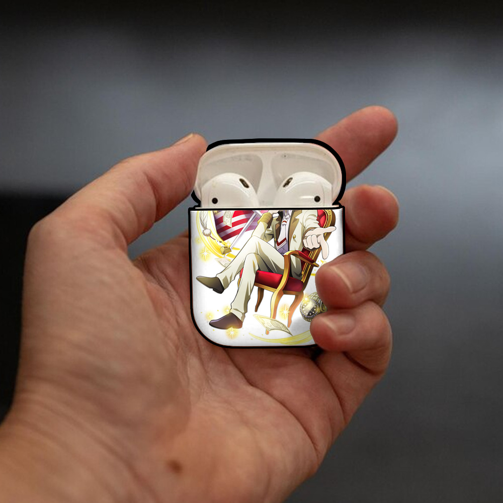 文豪ストレイドッグス Bungo Stray Dogs AirPods 第2世代保護ケース ハードシェル ブラック 耐衝撃・防指紋・カラビナ付き