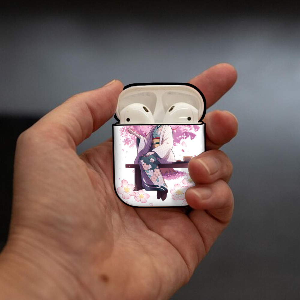 文豪ストレイドッグス Bungo Stray Dogs AirPods 第2世代保護ケース ハードシェル ブラック 耐衝撃・防指紋・カラビナ付き