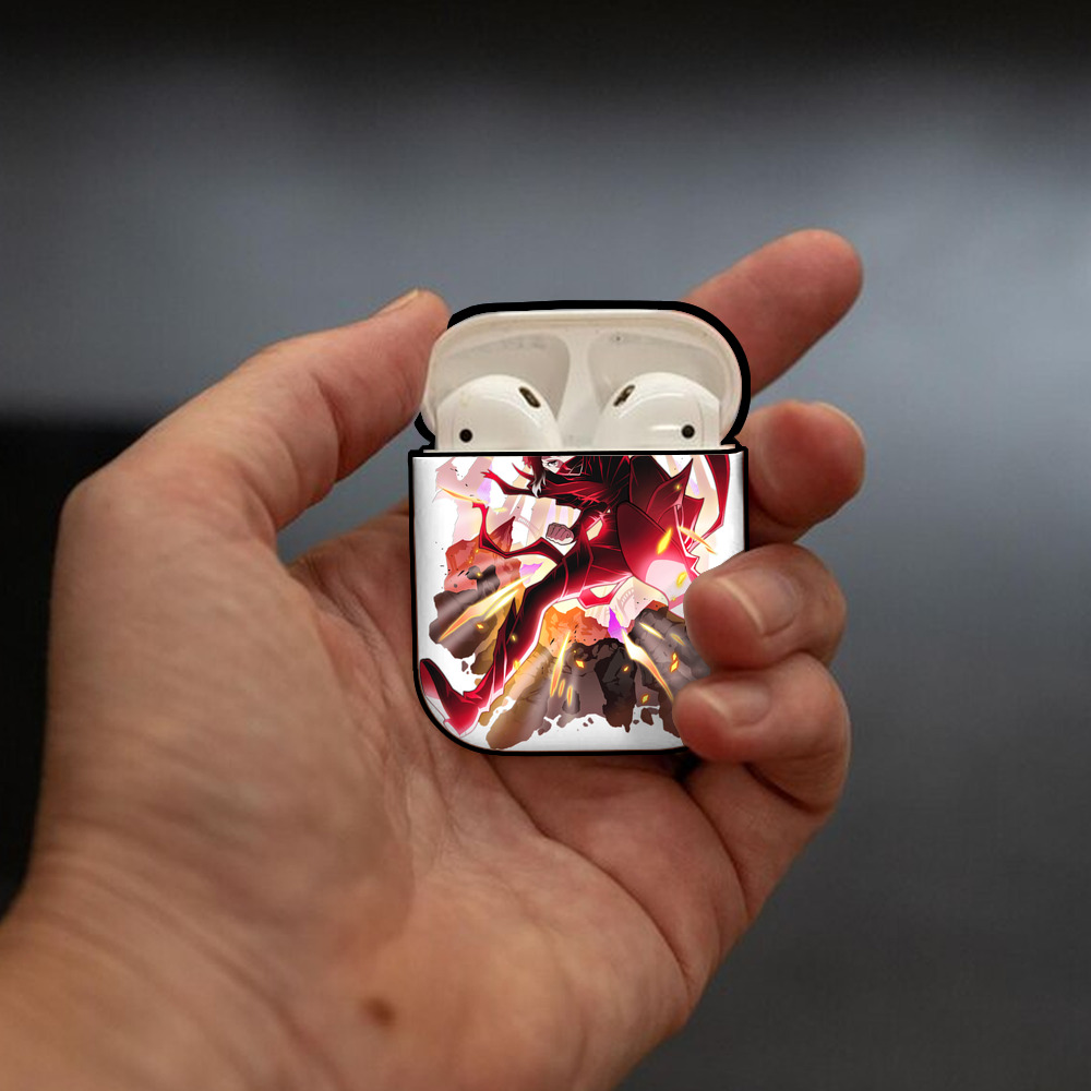 文豪ストレイドッグス Bungo Stray Dogs AirPods 第2世代保護ケース ハードシェル ブラック 耐衝撃・防指紋・カラビナ付き
