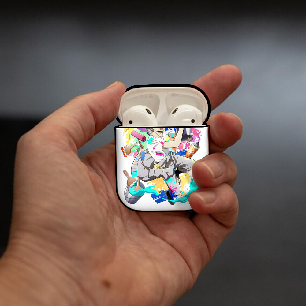 文豪ストレイドッグス Bungo Stray Dogs AirPods 第2世代保護ケース ハードシェル ブラック 耐衝撃・防指紋・カラビナ付き