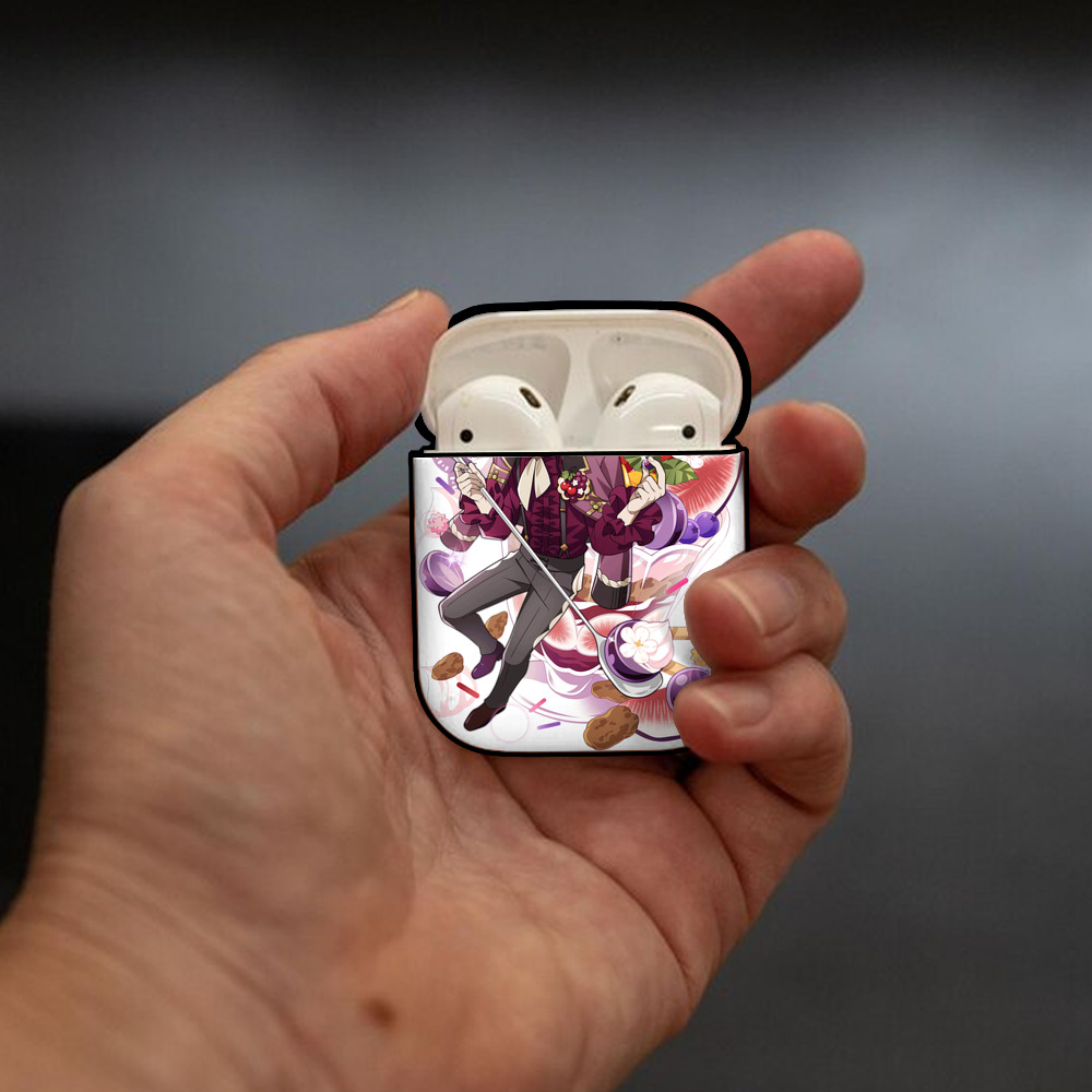 文豪ストレイドッグス Bungo Stray Dogs AirPods 第2世代保護ケース ハードシェル ブラック 耐衝撃・防指紋・カラビナ付き